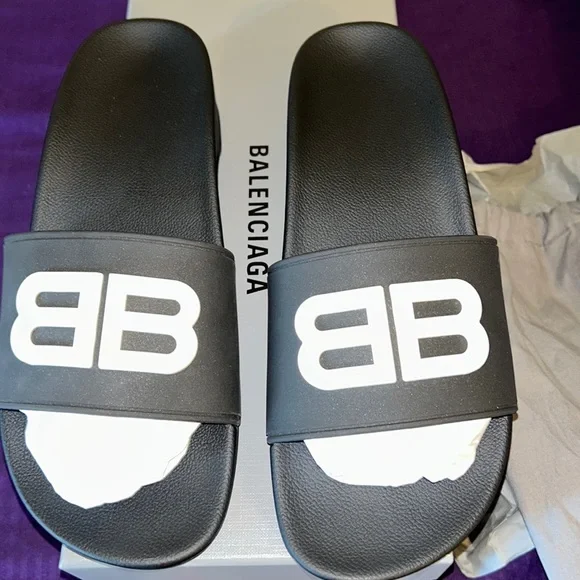 Balenciaga | Shoes | Black And White Balenciaga Sandals  display picture 1